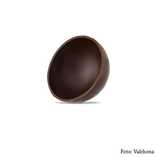Halbschalen aus dunkler Schokolade (mindestens 55% Kakao, nur reine Kakaobutter), Valrhona Solstis Bitter, Ø71,6mm, 432 g, 45 St