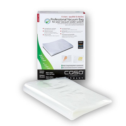 Vakuumbeutel 30x40cm für FastVac, 50 Stück, 4-lagig, reißfest, Luftkanäle, Frischeerhalt, Gefrierschrank, Spülmaschinenfest, lebensmittelecht