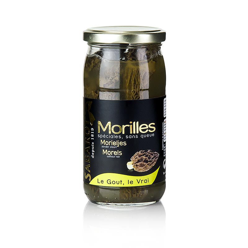 Eingelegte Sabarot Spitzmorcheln in Lake, 330 g, für eine aromaintensive Geschmackserlebnis in Fleisch-, Fisch-, Pasta- und Kartoffelgerichten