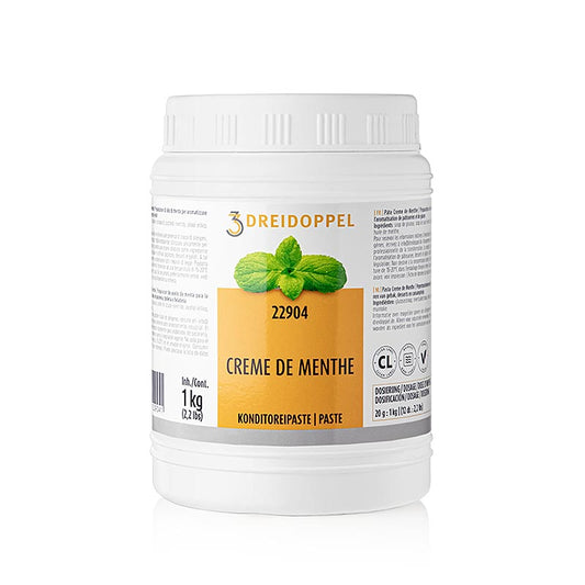 Dreidoppel Crème de menthe Paste, No229, 1 kg - Premium-Minzpaste für Desserts, Schokoladen und Backwaren, sorgfältig ausgewählte Zutaten, unverzichtbar in der Küche