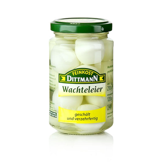Uova di quaglia, in salamoia, Feinkost Dittmann, 220 g, circa 12 pezzi