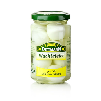 Uova di quaglia, in salamoia, Feinkost Dittmann, 220 g, circa 12 pezzi