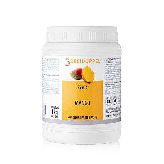 Mango-Paste von Dreidoppel, No293, 1 kg - hochwertige Paste für Desserts, Smoothies und Soßen mit süßem, tropischem Geschmack reifer Mangos Entdecken Sie den authentischen Geschmack der Mango!