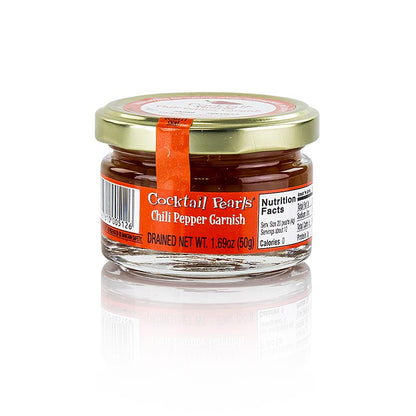 Caviale aromatizzato "Chili Pepe", granelli da 5 mm, sferette, Cocktail Pearls, 55 g