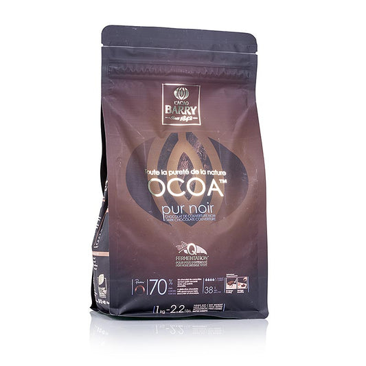 1 Purity Nature Ocoa, dunkle Schokolade, Callets, 70% Kakao, 1 kg - Luxuriöse Schokolade mit angenehmem Kakaogeschmack und einer leicht sauren Note, ideal für Überzüge und Formen gießen