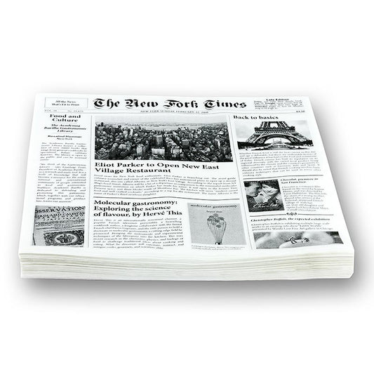 Carta snack monouso con carta da giornale, circa 290x300 mm, New Fork Times, 500 fogli