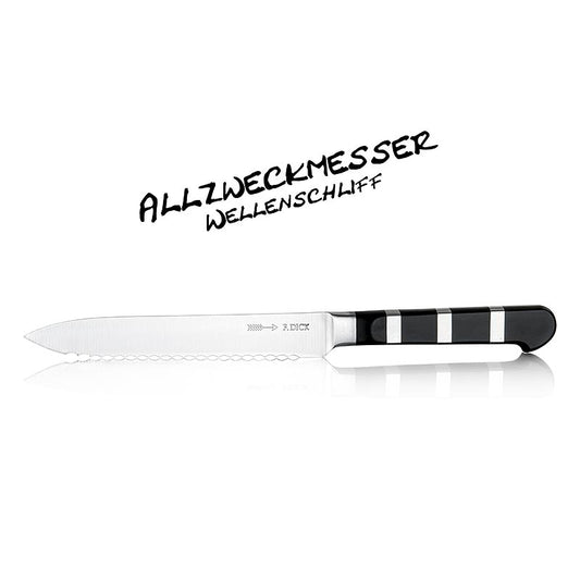 Serie 1905 Allzweckmesser mit Wellenschliff, 13cm, DICK, 1 St - Exklusives klassisches Design, deutsche Edelstahlklingen, optimale Balance und Hygienestandard