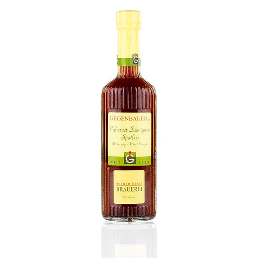 Weinessig Cabernet Sauvignon, 6% Säure, 250 ml - Rotweinessig aus Spätlese-Wein der Sorte Cabernet-Sauvignon, fermentiert und gereift in Eichenfässern