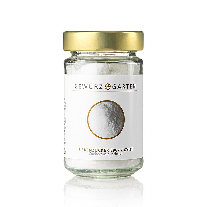Birkenzucker (Xylit) fein, 180 g - Süßstoff mit minzigem Aroma, weniger Kalorien, ideal zum Karamellisieren und als Zuckerersatz