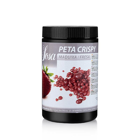 Peta Crispy (Knallbrause), Erdbeere, Kakaobutter ummantelt, Wetproof, 900 g - Leckeres, knuspriges Produkt mit Erdbeergeschmack, umhüllt von Kakaobutter, wasserfest, 900 g