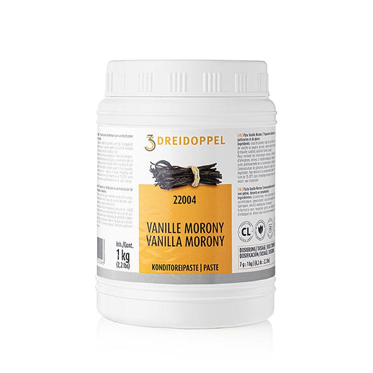 1 kg Glas Moroni Vanille-Paste von Dreidoppel für Kuchen und Desserts