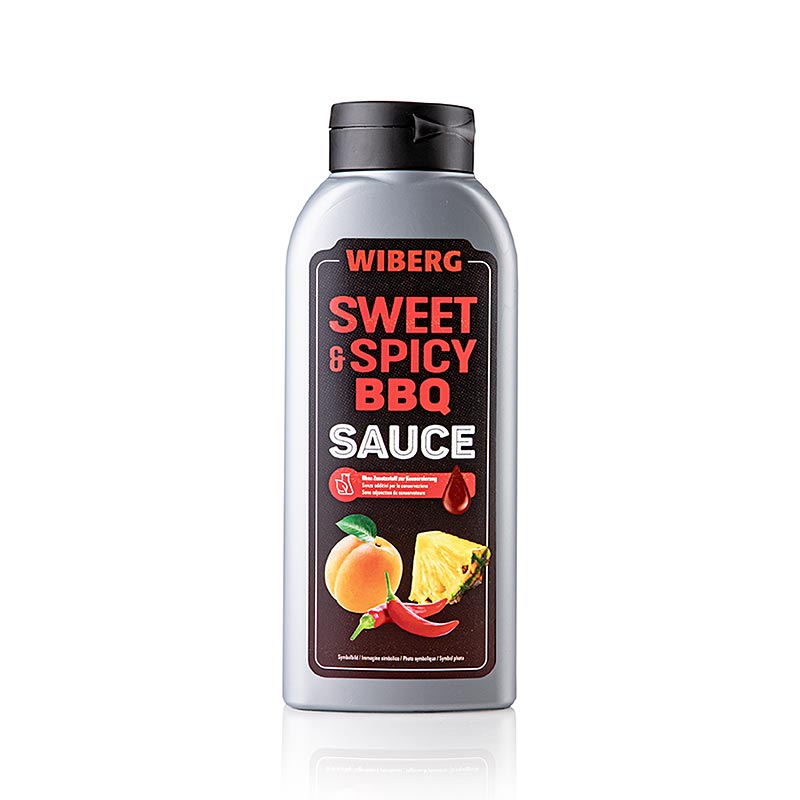 Salsa BBQ agrodolce WIBERG, fruttata all'albicocca con un pizzico di peperoncino, 695 ml