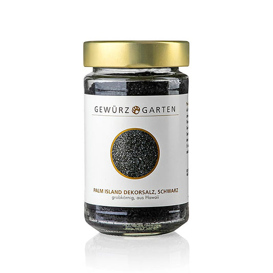 Gewürzgarten Palm Island Pacific-Salz, Dekorsalz mit Aktivkohle, grob, Hawaii, 220 g - Schwarzes Spezialsalz für künstlerischen Einsatz, nicht zum Kochen geeignet