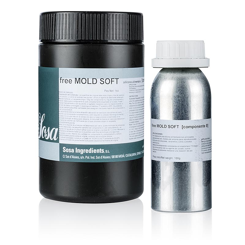 Sosa - Freemold Soft, zum Herstellen von weichen/flexiblen Silikonformen, 1,1 kg, 2 tlg.