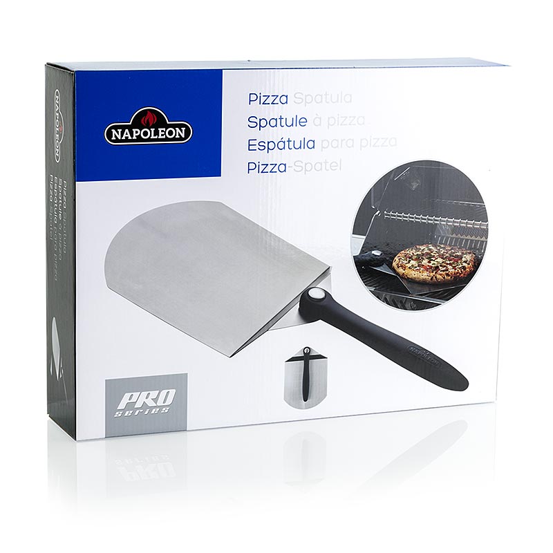 Napoleon Grillzubehör - Pizza Heber aus rostfreiem Edelstahl mit praktischem abklappbarem Griff für einfaches Handling und sicheres Anheben von Pizzen auf dem Grillrost 