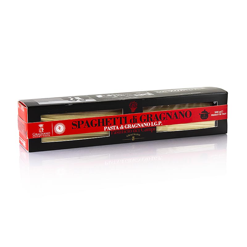 Pastificio dei Campi - No3 Spaghetti, Pasta di Gragnano, IGP/gU, 500 g - Hochwertige Gragnano-Pasta aus Hartweizenmehl und lokalem Grundwasser, die beim Kochen al dente bleibt und durch eine jahrhundertealte Tradition und sorgfältige Herstellung überzeugt