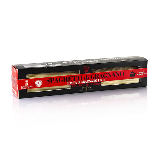 Pastificio dei Campi - No3 Spaghetti, Pasta di Gragnano, IGP/gU, 500 g - Hochwertige Gragnano-Pasta aus Hartweizenmehl und lokalem Grundwasser, die beim Kochen al dente bleibt und durch eine jahrhundertealte Tradition und sorgfältige Herstellung überzeugt