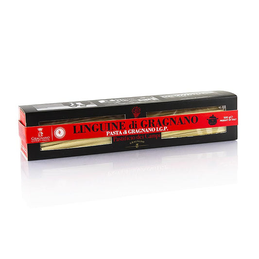 Pastificio dei Campi - No8 Linguine, Pasta di Gragnano, IGP/gU, 500 g: Hochwertige Gragnanopasta aus Hartweizen, hergestellt in Gragnano, das die Tradition und Qualität der italienischen Pasta verkörpert
