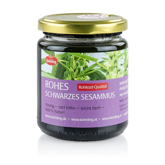 Crema di sesamo nero, cruda, 100% naturale, vegano, biologica, 250 g