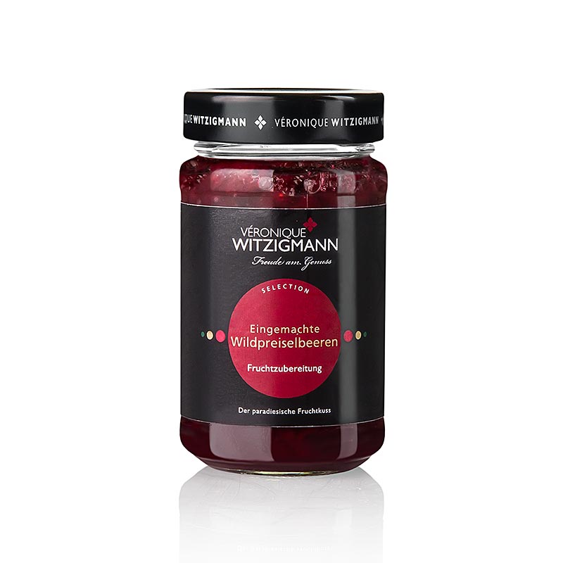 Eingemachte Wildpreiselbeeren, 225 g - Hochwertige Früchte in Handarbeit eingekocht, ideal zum Wiener Schnitzel und zu Pasteten, von Veronique Witzigmann