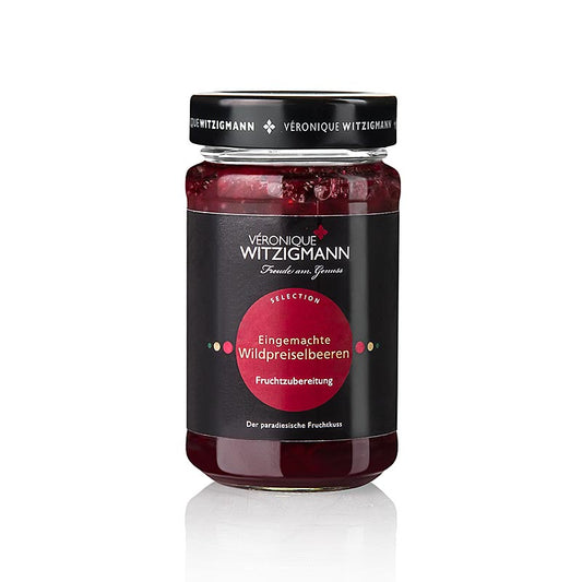 Eingemachte Wildpreiselbeeren, 225 g - Hochwertige Früchte in Handarbeit eingekocht, ideal zum Wiener Schnitzel und zu Pasteten, von Veronique Witzigmann