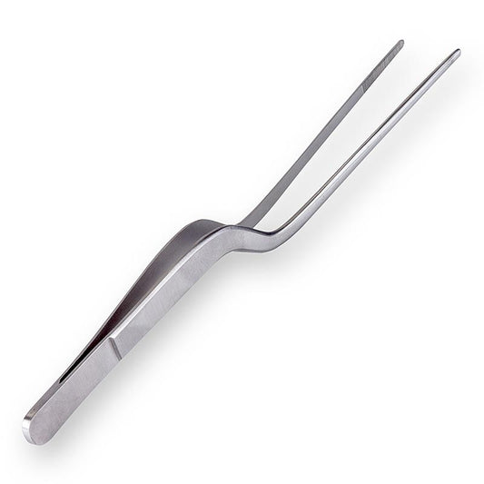 Edelstahl-Pinzette, gebogen, 20cm, hochwertiges Werkstück zum präzisen Dekorieren und Anrichten