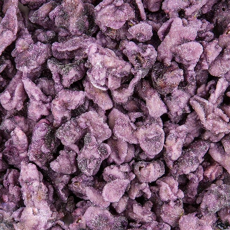 Kristallisierte essbare Veilchenblütenblätter in blau-violett, ca 2cm groß, perfekt zum Dekorieren von Kuchen, Puddings und Eiscreme geeignet