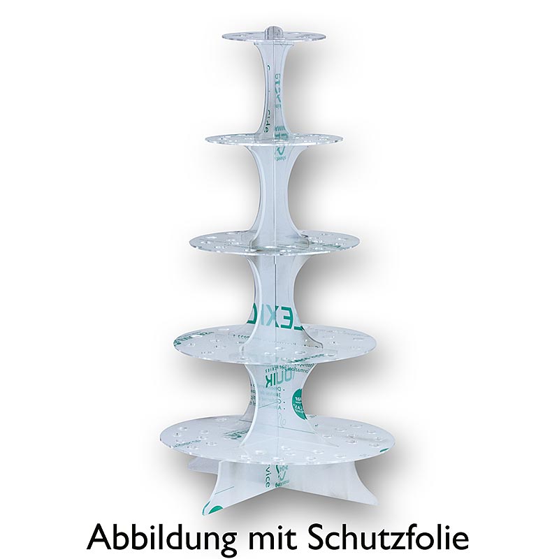 Mini-Waffelhörnchen-Halter aus Plexiglas mit 5 Etagen, 69cm Hoch, für 100 Hörnchen, ideal für Buffets und Veranstaltungen