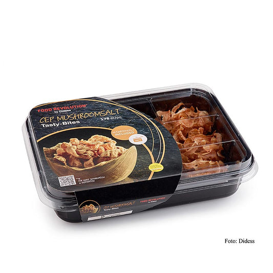 Tasty Bites Mushroom - Fingerfood auf Reisbasis zum Frittieren, 85 g, 175 St - Köstliche, herzhafte und pikante Fingerfood-Happen, hergestellt aus Reis und kombiniert mit Meeresalgen, Steinpilzen oder Curry, nach dem Frittieren mit Adrias Gewürzmischung bestreut