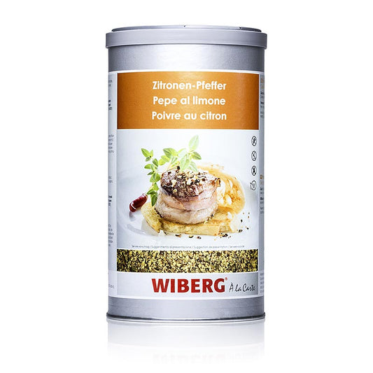 Wiberg Zitronen-Pfeffer, Würzmischung, grob, 750 g - Grobe Pfeffermischung aromatisiert mit natürlicher Zitrone und Orange Ideal zum Würzen von Vorspeisen, Salaten, Suppen, Saucen, Fleisch- und Gemüsegerichten
