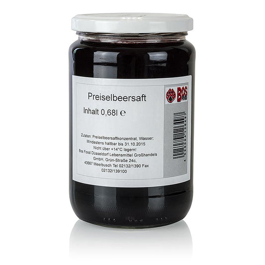 Preiselbeersaft, 680 ml - Hochwertiger Saft aus der bekannten Preiselbeere, ideal zum Verfeinern von Saucen in der Küche