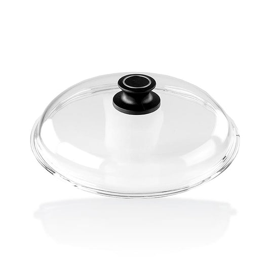 AMT Gastroguss Glasdeckel aus hochwertigem Glas, ø 32cm, schützt vor Fettspritzern, Dampf und Feuchtigkeitsverlust beim Kochen