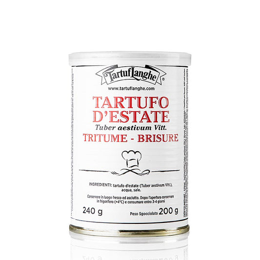 Erleben Sie den raffinierten Geschmack der italienischen Sommertrüffel mit den hochwertigen Tartuflanghe Sommertrüffel-Brisures in einer praktischen 200-Gramm-Dose Ideal zum Verfeinern von Pasta, Risotto und Fleischgerichten Luxuriöse und unverzichtbare Ergänzung für jeden Gourmet-Liebhaber