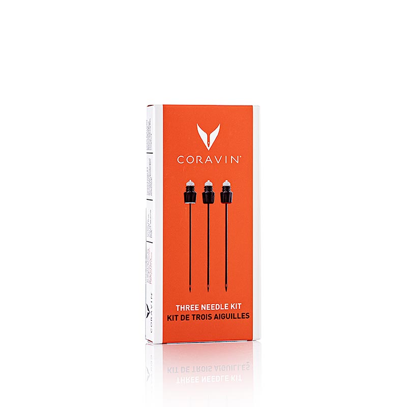 Das Coravin Wine Access System - 3er Nadel Set mit Reinigungsgerät, 4 tlg - Drei haltbare, Teflon®-beschichtete Edelstahlnadeln für verschiedene Ausschankgeschwindigkeiten und ein Nadelreinigungswerkzeug für Hunderte von Gläsern