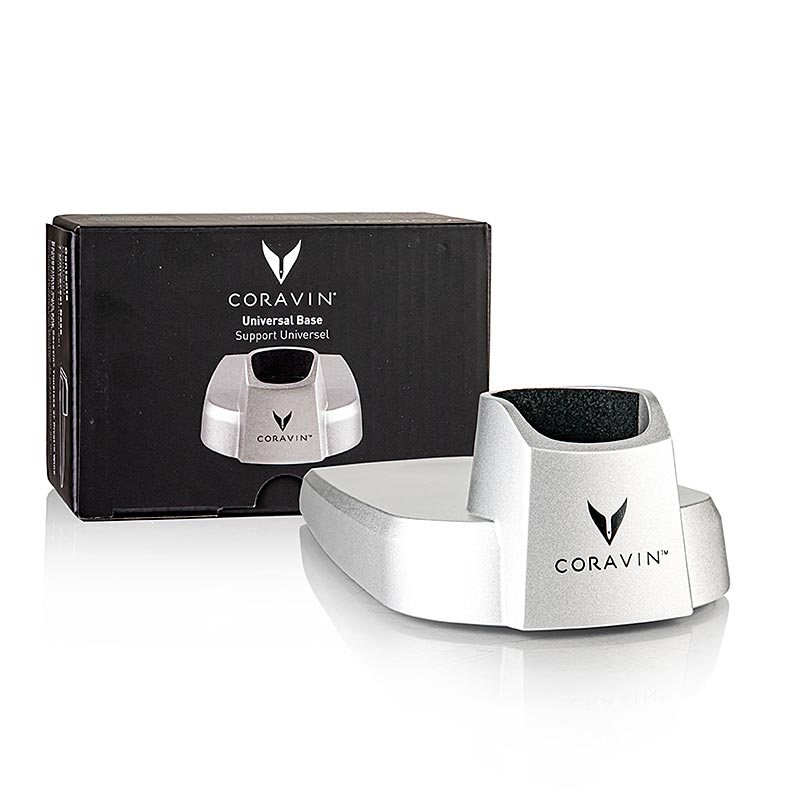 Mit dem Coravin Universal-Podest können Sie Ihr Coravin Weinsystem eindrucksvoll aufbewahren oder präsentieren Dieser elegante Podest wird aus langlebigem Zinkguss hergestellt und weist eine raffinierte texturierte Oberfläche auf Das Coravin Universal Podest (Ständer) ist für alle Timeless und das Pivot Model geeignet Nicht kompatibel mit dem Sparkling Model