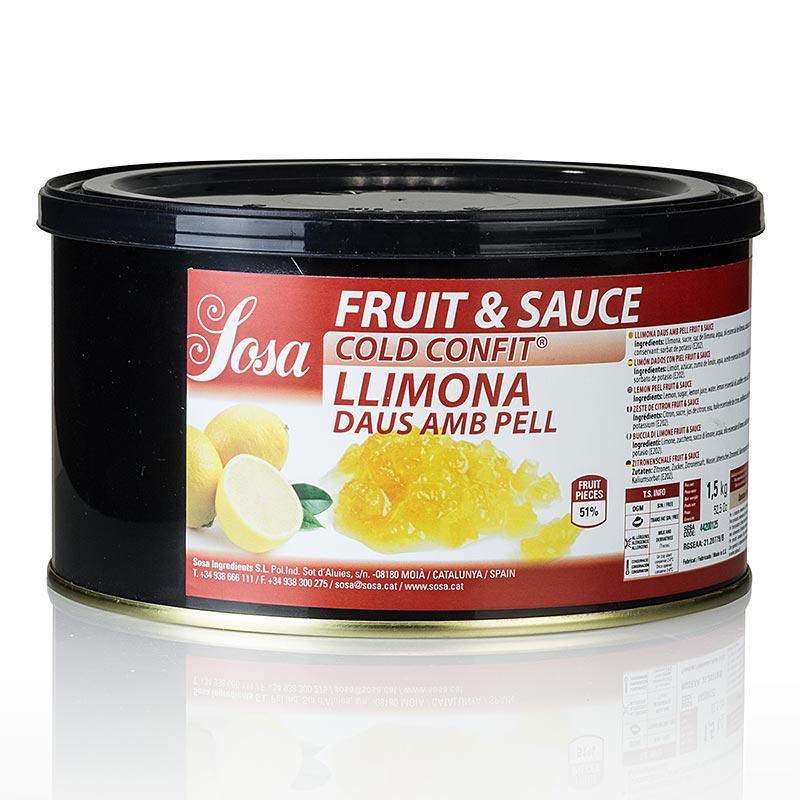 Sosa Cold Confit - Zitronen Würfel, 5mm (37242), 1,5 kg - Hochwertige Hilfsmittel für die Patisserie von der renommierten Firma Sosa aus Spanien