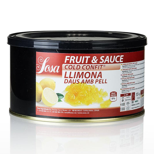 Sosa Cold Confit - Zitronen Würfel, 5mm (37242), 1,5 kg - Hochwertige Hilfsmittel für die Patisserie von der renommierten Firma Sosa aus Spanien
