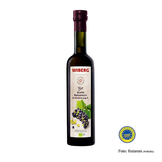 Hochwertiger Wiberg Aceto Balsamico di Modena ggA, 6% Säure, BIO, 500 ml - ideal zum Verfeinern von Salaten und Marinaden, biologisch zertifiziert