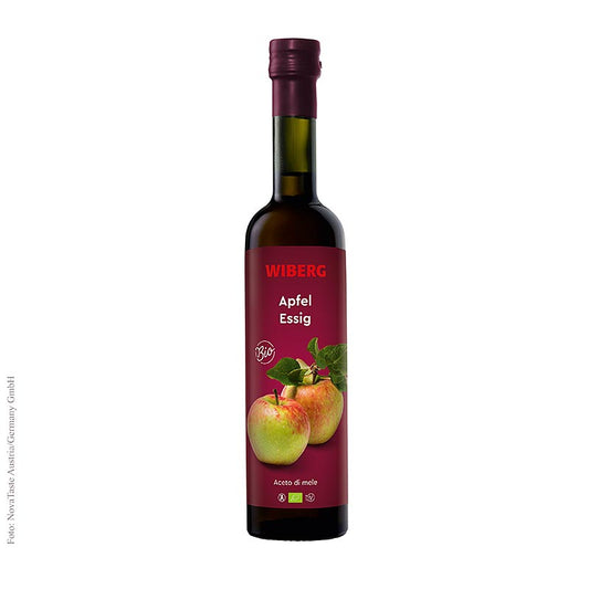 Aceto di mele naturale non filtrato, Wiberg, 5% di acidità, BIO, 500 ml