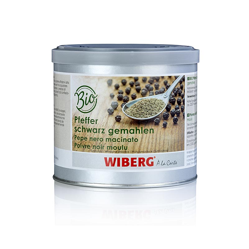 Gemahlener Bio-Schwarzer Pfeffer in 220 g Verpackung für intensiven Geschmack Bio-Qualität, fein gemahlen, vielseitig einsetzbar - kaufen Sie BIO-Pfeffer in der Schweiz!