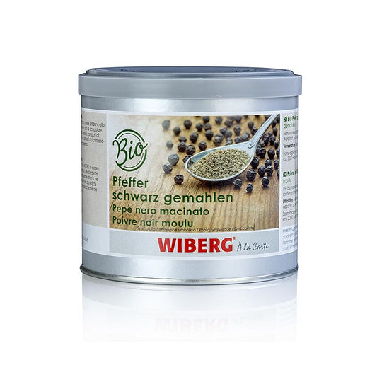 Gemahlener Bio-Schwarzer Pfeffer in 220 g Verpackung für intensiven Geschmack Bio-Qualität, fein gemahlen, vielseitig einsetzbar - kaufen Sie BIO-Pfeffer in der Schweiz!