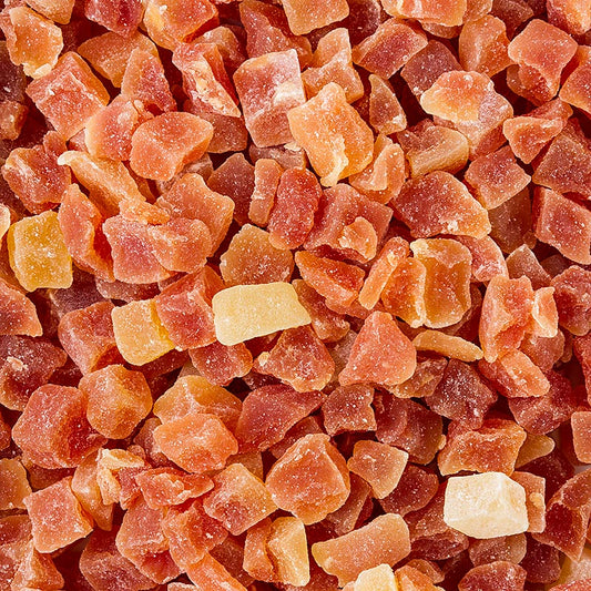 Papaya-Würfel, 10mm, getrocknet, gezuckert, ungeschwefelt, 1 kg