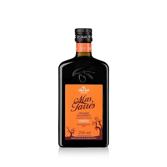 Condimento mit Aceto Balsamico, 7 Jahre gereift, MAS TARRES, 250 ml: Naturprodukt aus alten Weinbergen der Emilia Romagna, intensiv mit süß-sauren Noten, ideal zu Käse, Fleisch und Salat