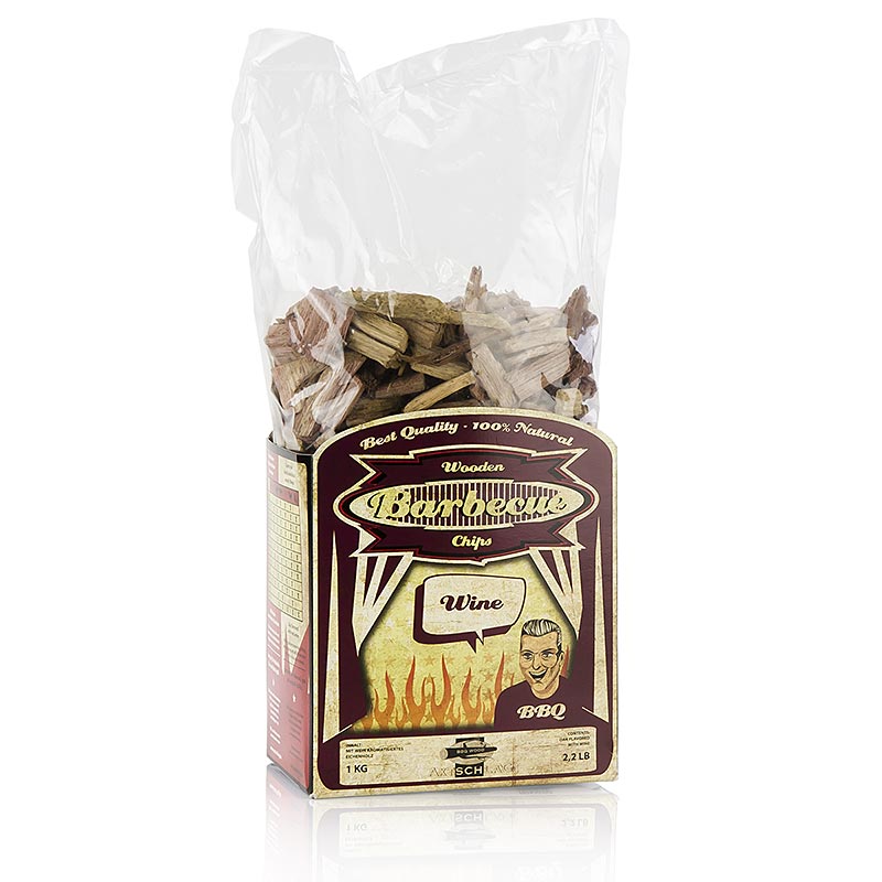Räucherchips aus Rotwein-Eichenholz, 1 kg - Für ein edles Weinaroma beim Grillen und Räuchern
