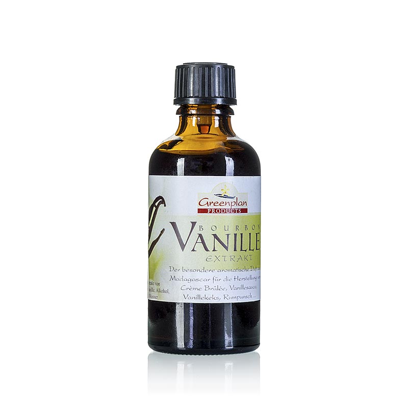 Bourbon-Vanille Extrakt, ohne Stippen, kaltgepresst, aus Madagaskar, 50 ml - Veredeln Sie Ihre Süßspeisen und exotischen Saucen mit dem intensiven Aroma der Königin der Gewürze, der Bourbon Vanille aus Madagaskar