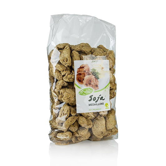 Alt text: Vegan Soja Medaillons from Vantastic Foods, 800 g pack, meat substitute (English)
