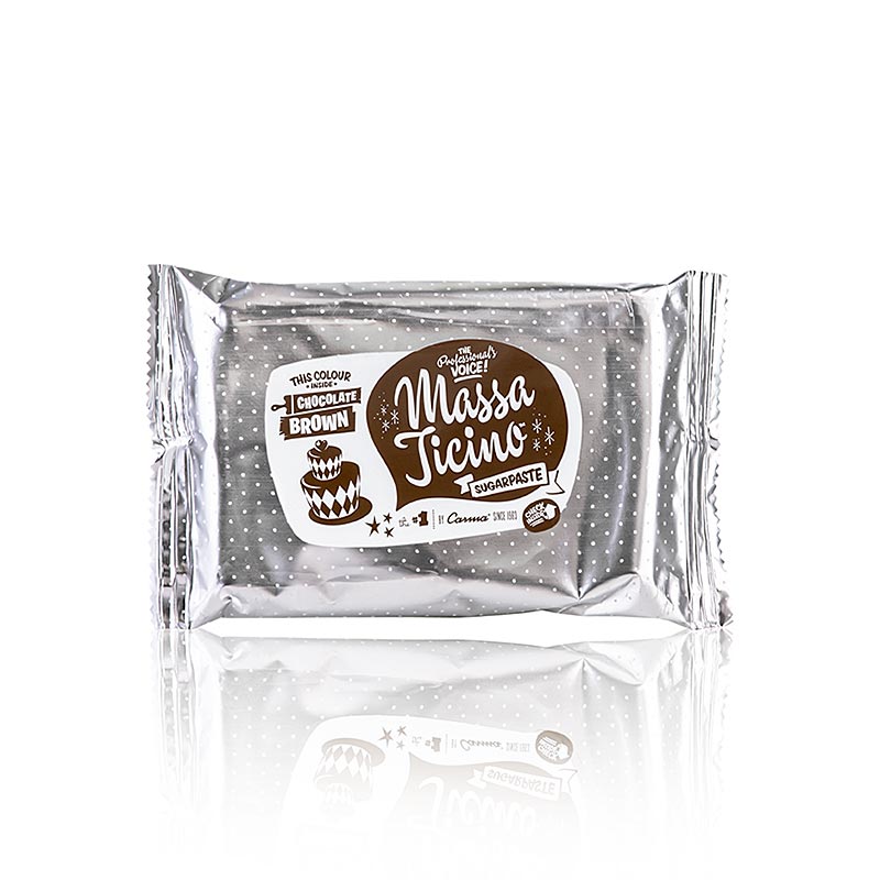 Schokoladenbraune Massa Ticino Tortengarniermasse, 250 g, vegan und AZO-frei Ideal zum Überziehen von Torten und Dekorieren von Cupcakes Professioneller Look für selbstgemachte Kuchen und Torten