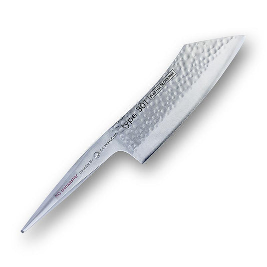 Chroma Typ 301 P-40 Hakata Santokumesser Hammerschlag, 1 Stück - hochwertiges Küchenmesser mit speziellem Hammerschlagmuster und ergonomischem Griff