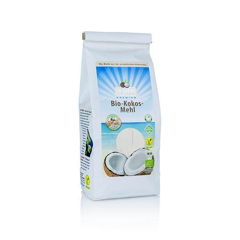 BIO Kokosmehl von Dr Goerg, 600 g - Zum Backen und Kochen, reich an Ballaststoffen und Eiweiß, Premium-Qualität aus sonnengereiften Kokosnüssen von den Philippinen