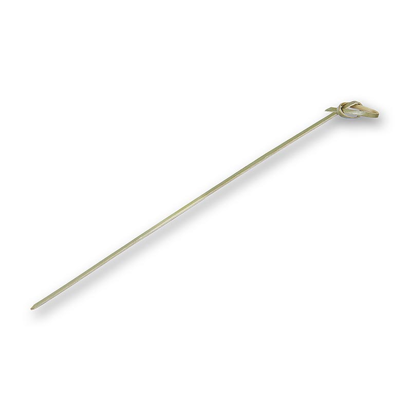 Bambus-Spieße, mit Knotenende, grün, 18cm, 250 St - Feine und angenehme Spieße aus Bambus-Holz mit filigraner und aparten Optik, gut greifbar durch Knotenende